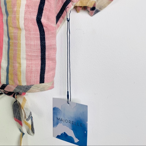 Majorelle cotton Cropped flutter sleeeve wrap top - Picture 5 of 7